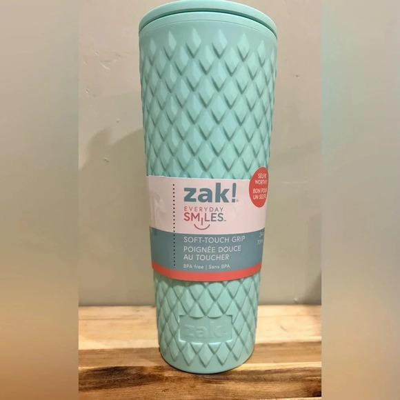 zak! Mint Green Tumbler with Sealing Lid + straw. Soft-Touch Grip. 24oz. NWTS!! - Picture 6 of 12